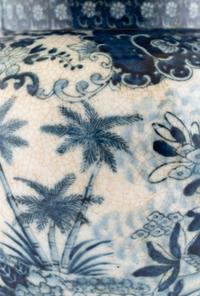 A Blue and White Porcelain Lamp