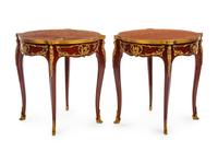 A Pair of Louis XV Style Gilt Metal Mounted Guéridons
