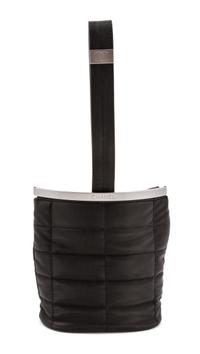 A Chanel Grey Quilted Woven Bag, 6 x 5 1/2 x 2 inches.