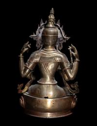 A Large Sino-Tibetan Gilt Bronze Figure of Bodhisattva