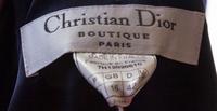 A Christian Dior Navy Jacquard Print Skirt Suit, Size 12.