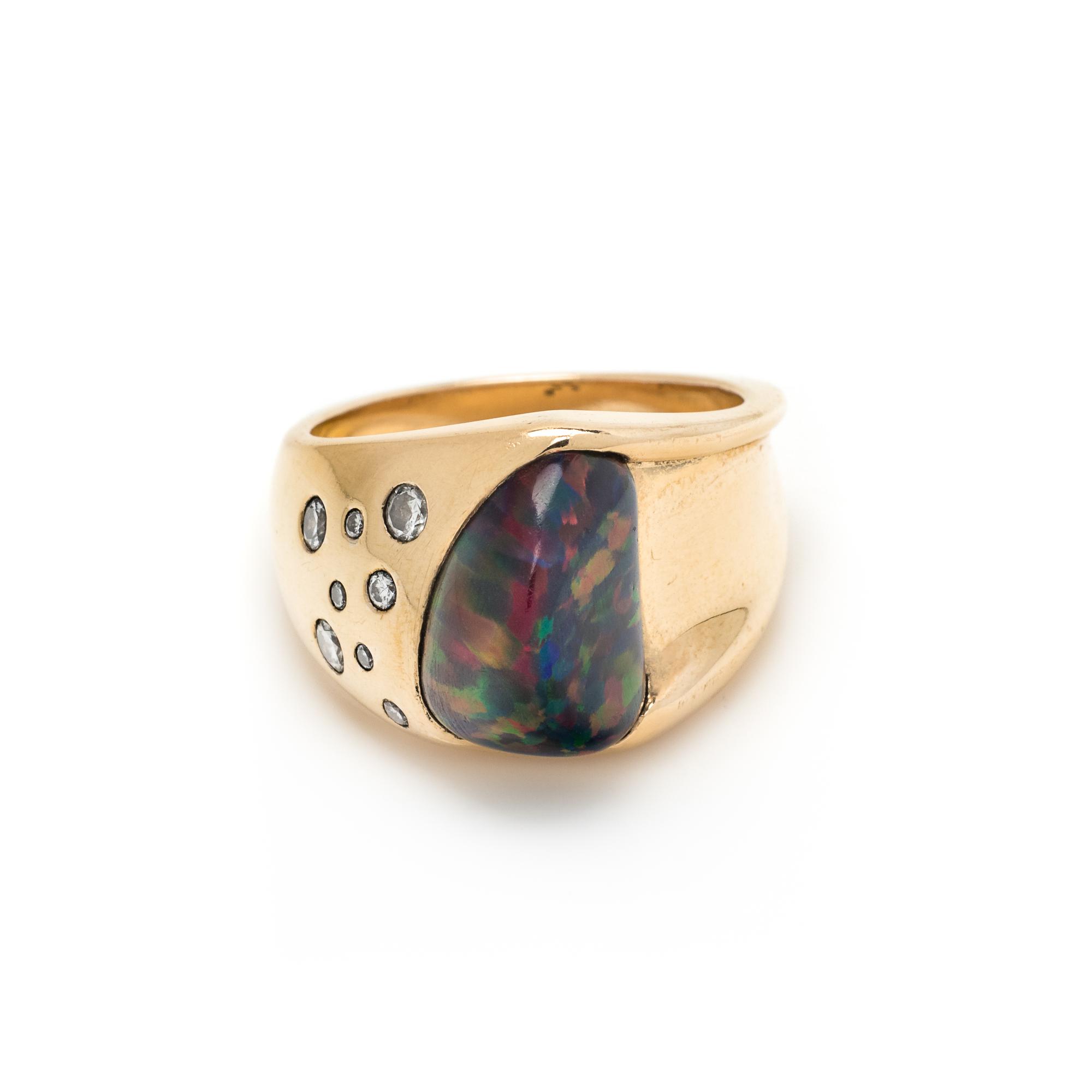 OPAL AND DIAMOND RING
