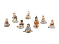 Eight Carl-Martin Hansen Royal Copenhagen Porcelain Figures of Children