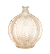 An R. Lalique Frosted Glass Malines Vase Height 5 inches.
