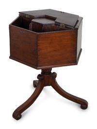 A George III Style Mahogany Hexagonal Cellarette — MID-19TH CENTURY