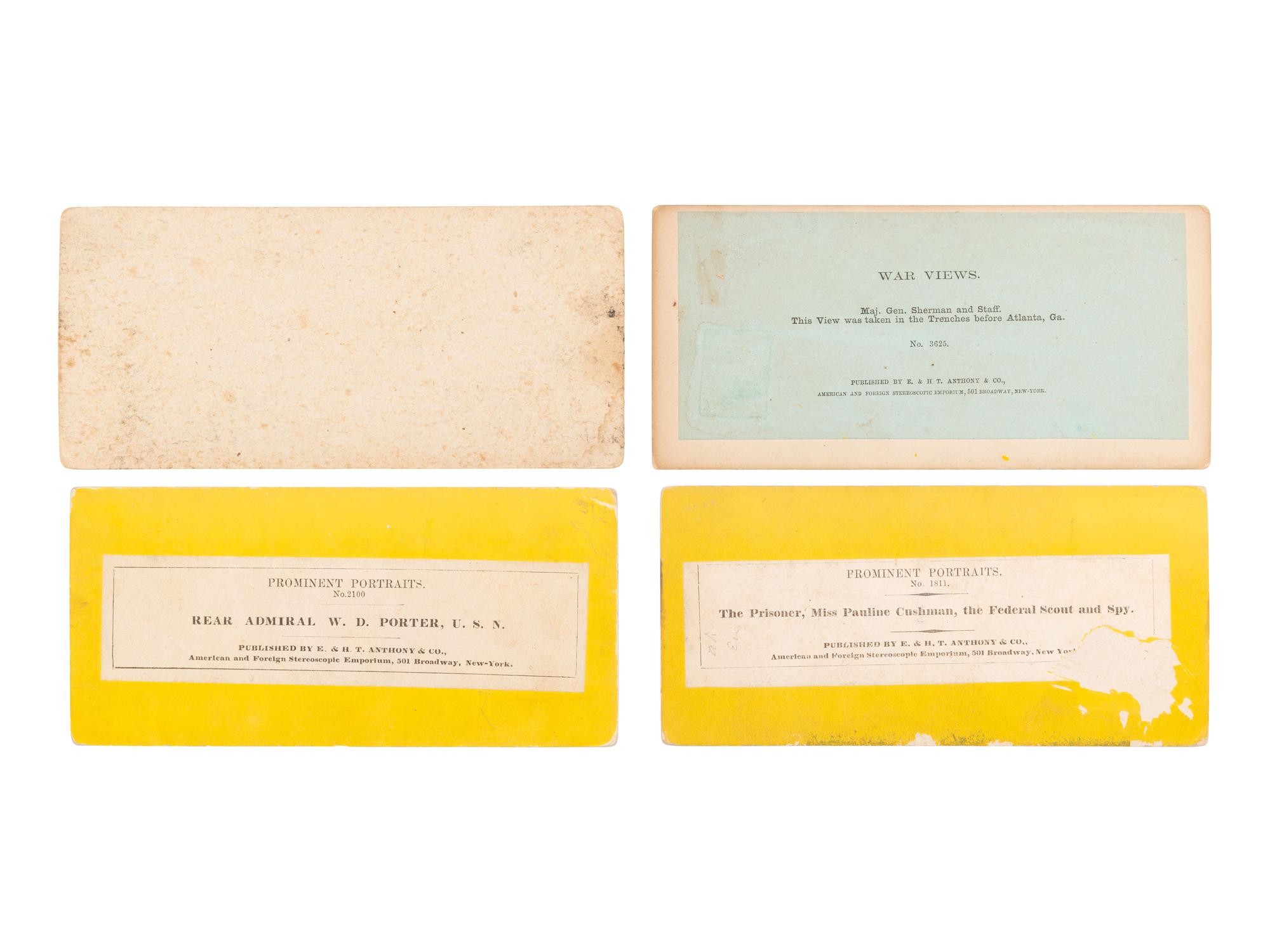 [CIVIL WAR]. 8 stereoviews of Union generals & personalities.