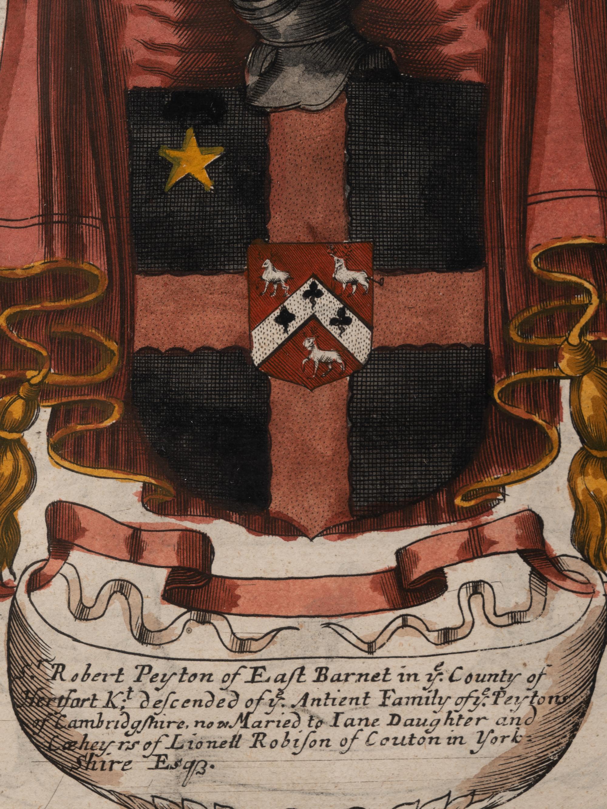 A Set of Four Hand-Colored Heraldic Engravings