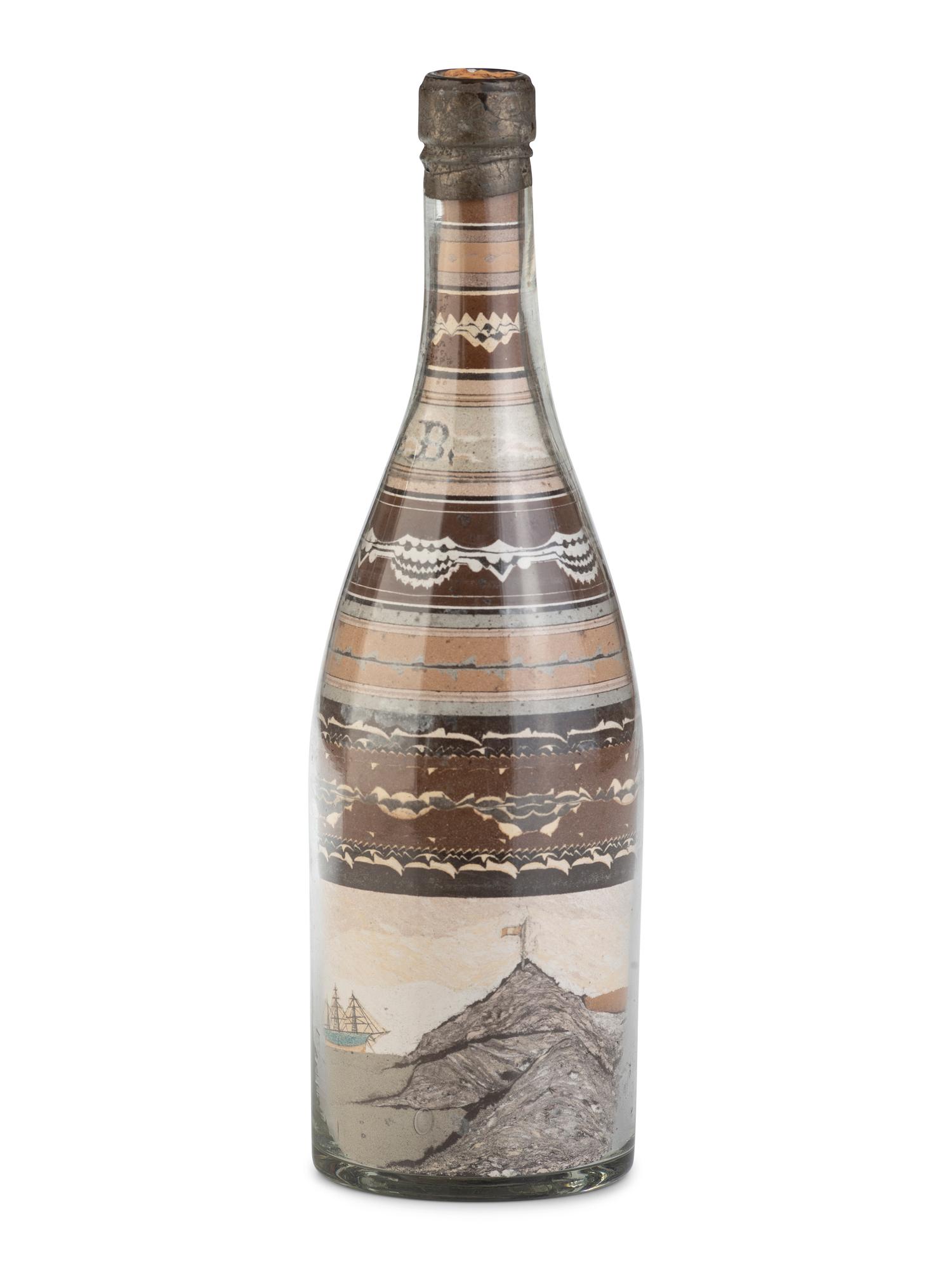 A French Sand Art Seascape Bottle