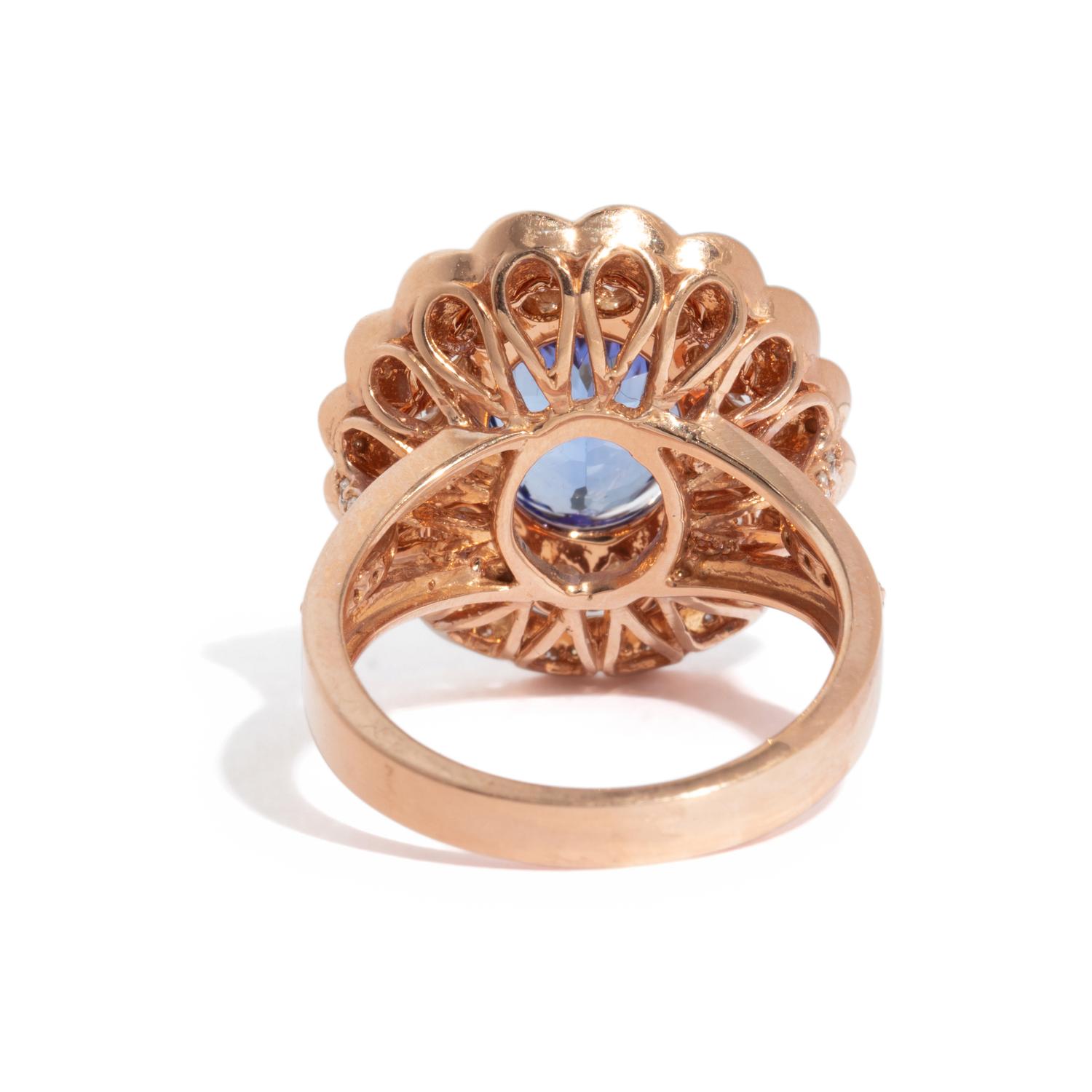 TANZANITE AND DIAMOND RING