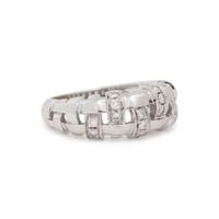TIFFANY & CO., WHITE GOLD AND DIAMOND 'VANNERIE' RING