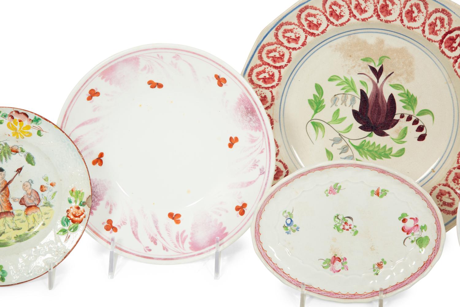 Eight English Soft Paste Porcelain Plates