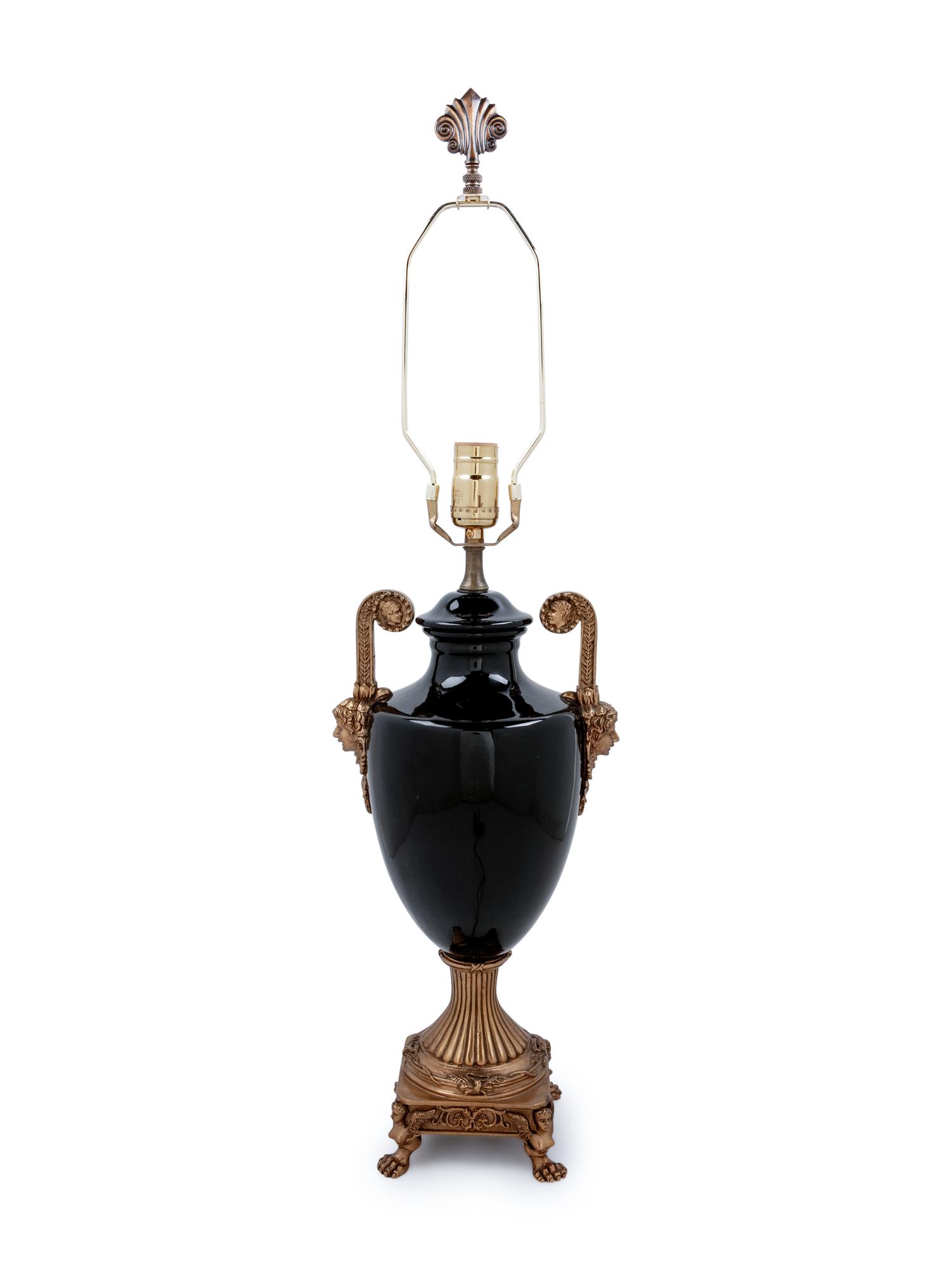 A Gilt Metal Mounted Urn-Form Table Lamp