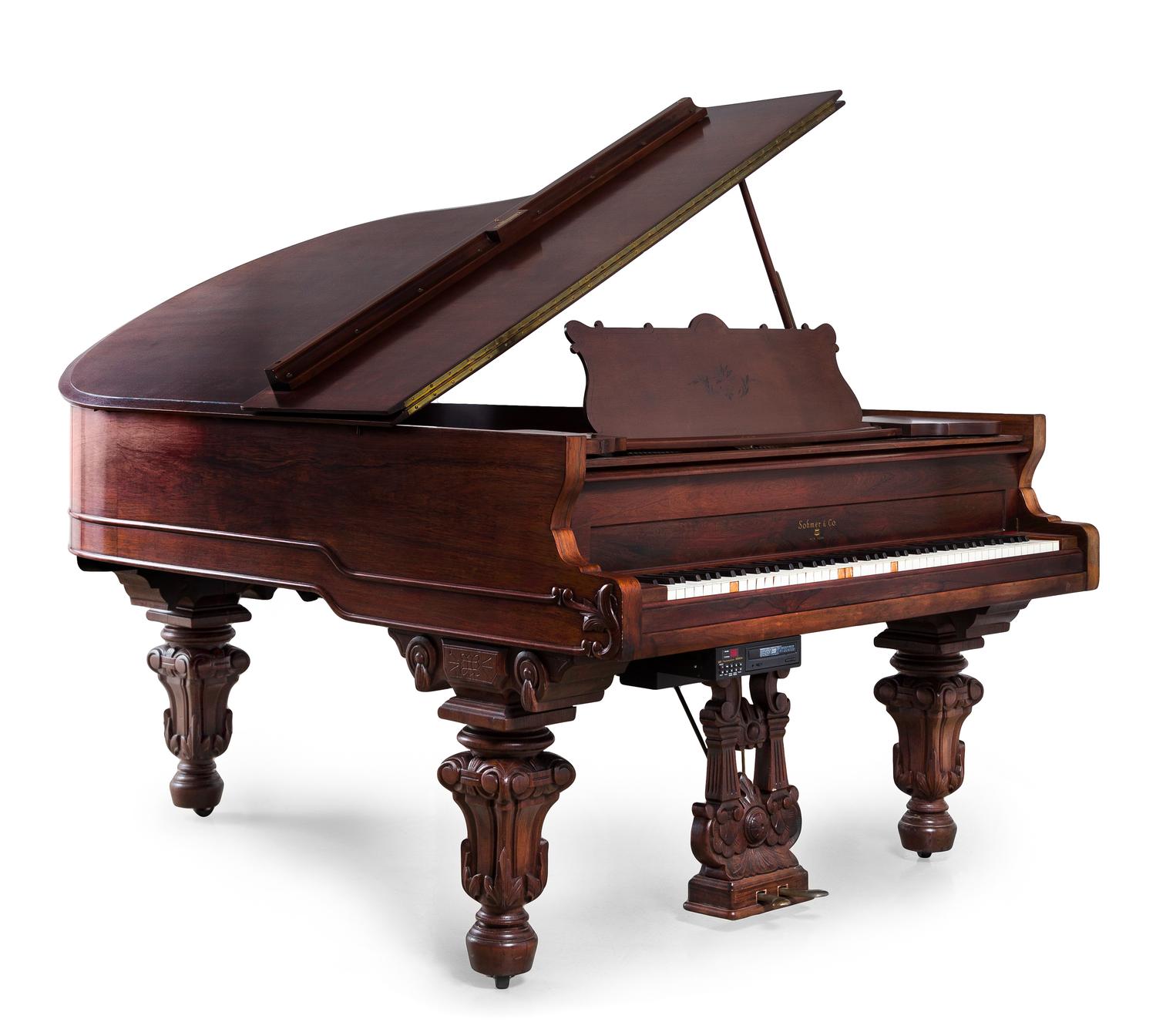 A Sohmer & Co. Rosewood Baby Grand Player Piano Width 78 inches. — CIRCA 1920-1940