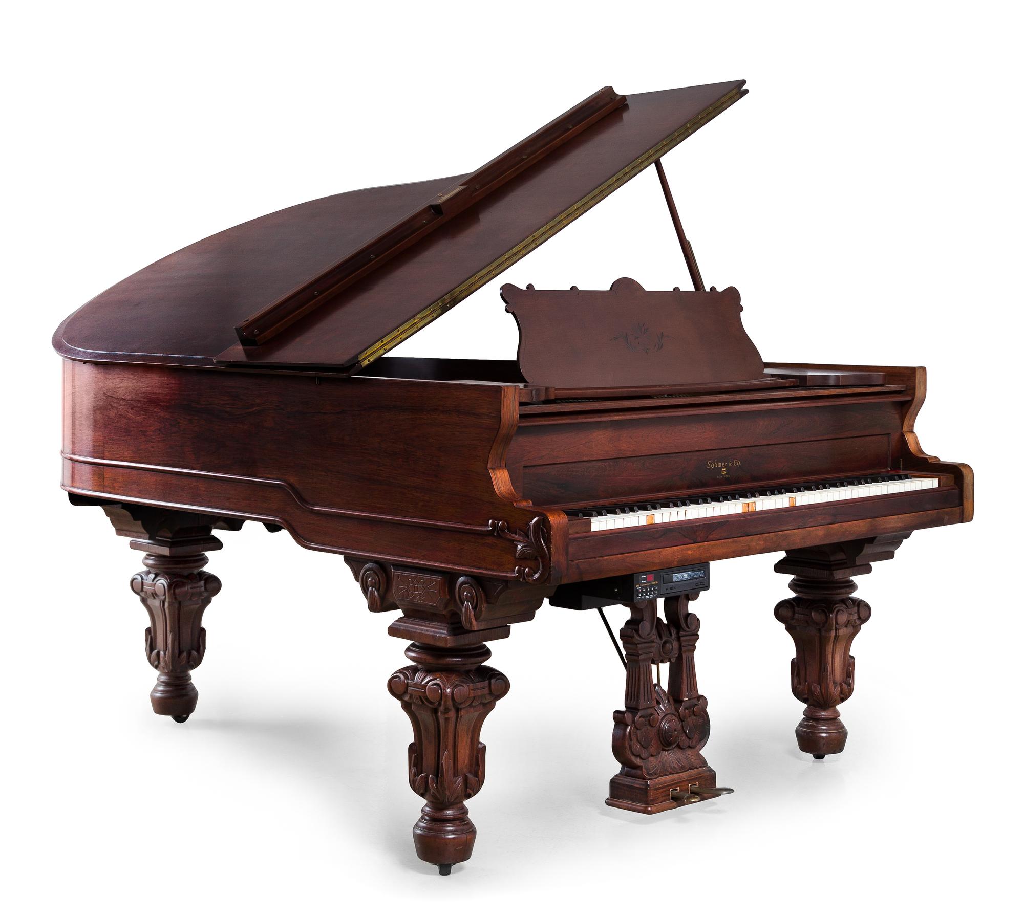 A Sohmer & Co. Rosewood Baby Grand Player Piano Width 78 inches. — CIRCA 1920-1940