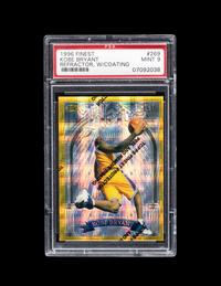 A 1996-97 Topps Finest Refractor With Coating Kobe Bryant Rookie Basketball Card No. 269 (PSA 9 MINT)