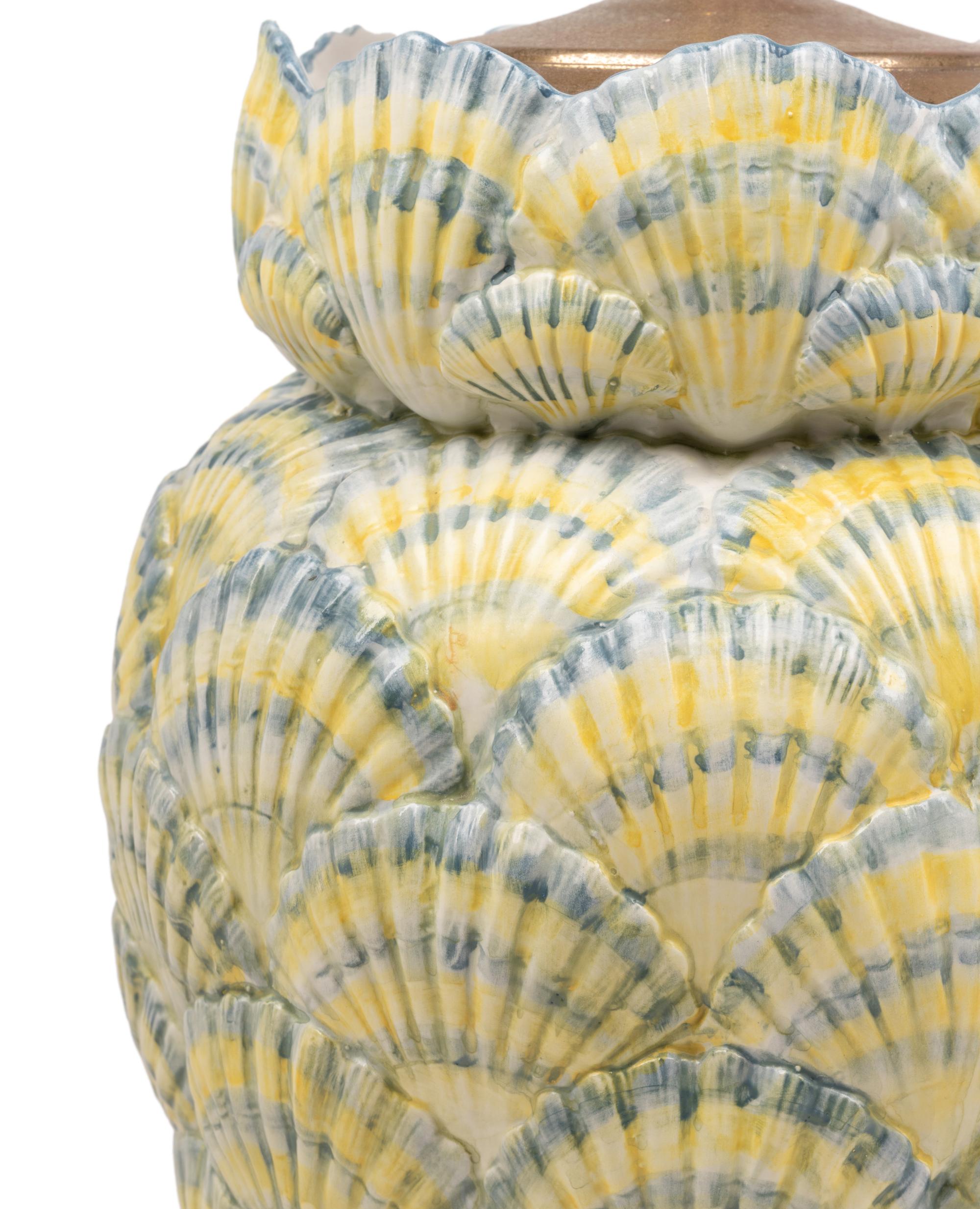 A Mottahedeh Porcelain Shell Lamp