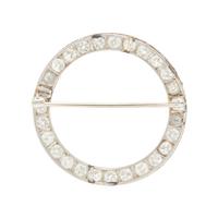 ART DECO, PLATINUM AND DIAMOND CIRCLE BROOCH