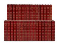 [BINDINGS]. A group of approximately 87 volumes, most in contemporary leather bindings, including works related to British history and literature, comprising: