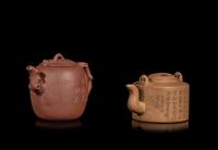 Two Chinese Yixing Zisha Pottery Teapots