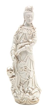 A Chinese Blanc de Chine Figure of Guanyin Height 10 1/2 inches. — 20TH CENTURY