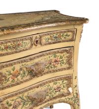 A Venetian Rococo Polychrome Decorated and Parcel-Gilt Commode