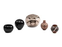Acoma and Santa Clara Miniature Pottery Seed Jars