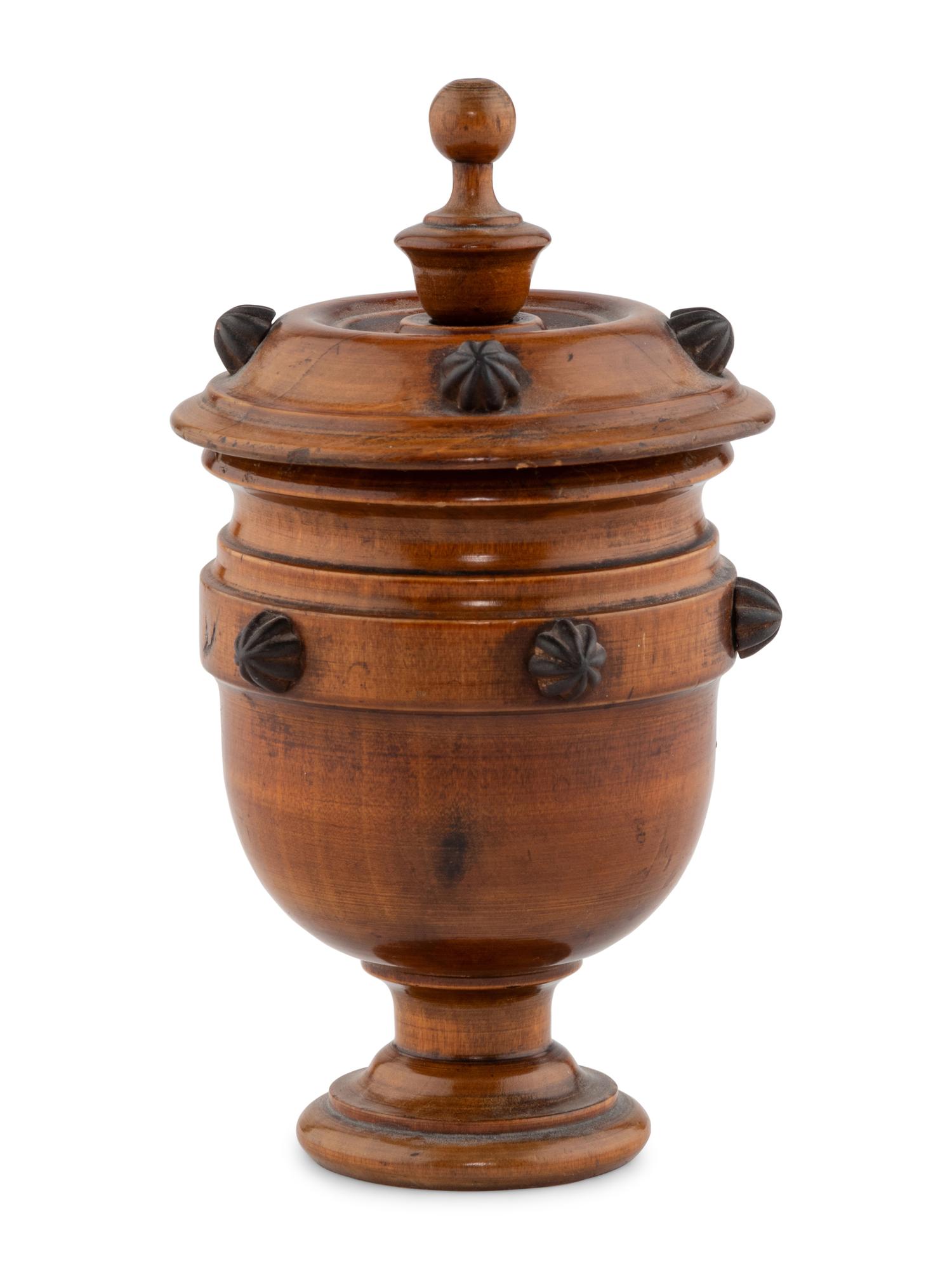 A Treen Covered Tobacco Jar