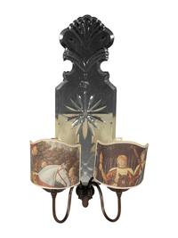 A Venetian Etched Glass Two-Light Sconce