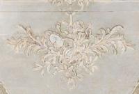 Two French Carved and Painted Pine Overdoor Panels