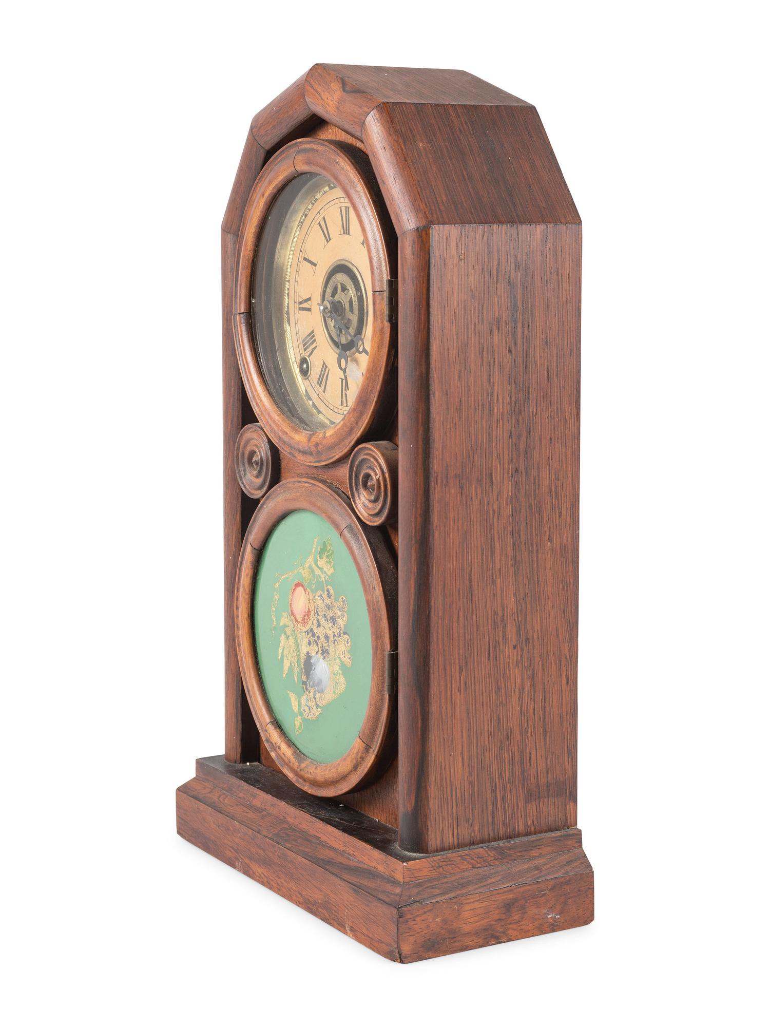 An Ingraham 'Mosaic Front Doric' Mantel Clock