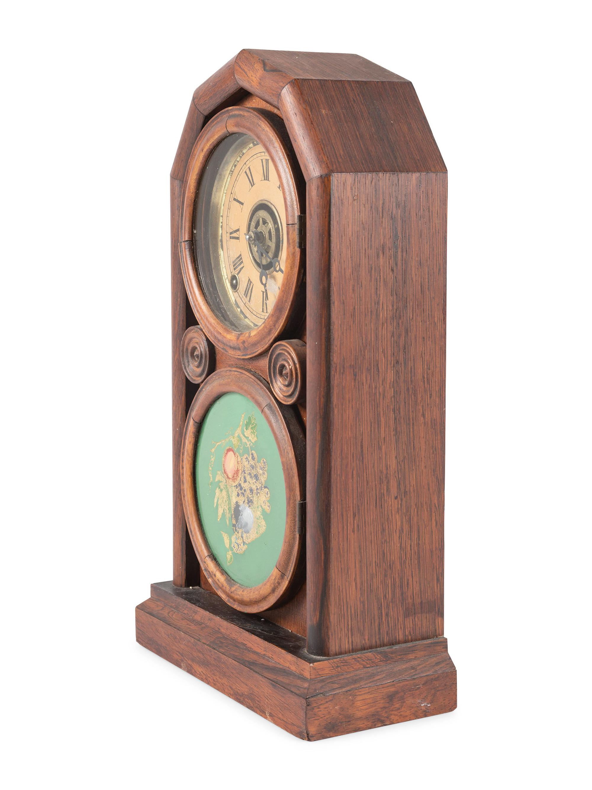 An Ingraham 'Mosaic Front Doric' Mantel Clock