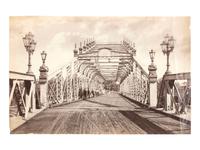 New York Albumen photograph of a swing bridge on Madison Avenue. New York, ca 1884.