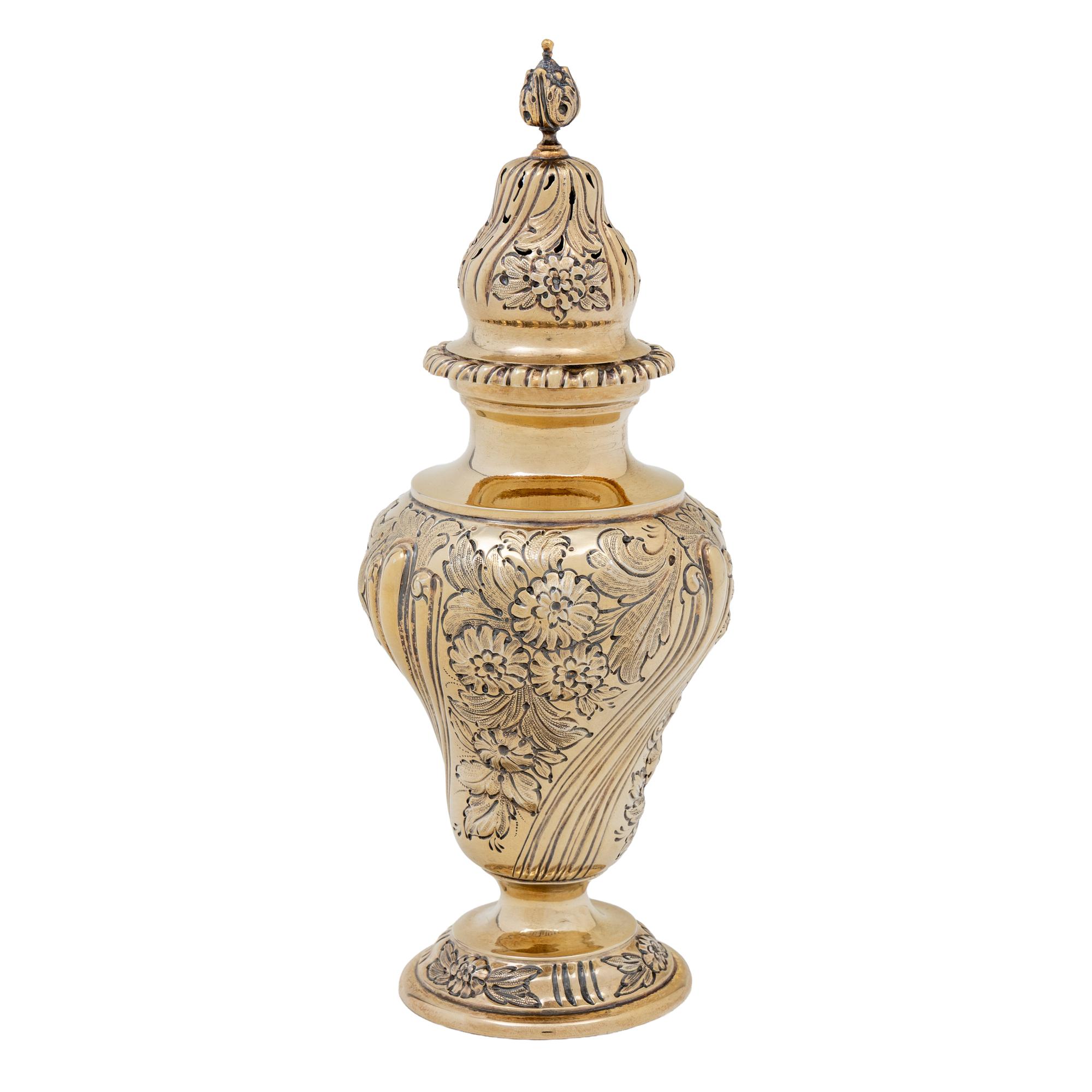 An Edwardian Silver-Gilt Sugar Caster