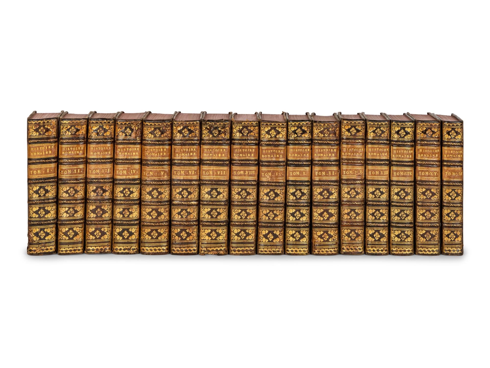 [BINDINGS]. ROLLIN, Charles (1661-1747) and J. B. L. CREVIER. Histoire Romaine Depuis la Fondation de Rome Jusqu'a la Bataille d'Actium . Paris: Veuve Estienne, 1769.