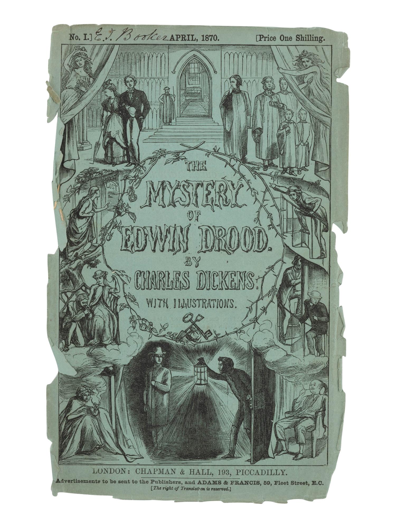 DICKENS, Charles (1812-1870). The Mystery of Edwin Drood . London: Chapman and Hall, April-September 1870.
