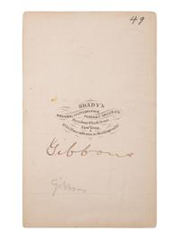 [CIVIL WAR - GETTYSBURG]. BRADY, Mathew (1822-1896), photographer. CDV of General John Gibbon, WIA Fredericksburg and Gettysburg. Washington, DC.