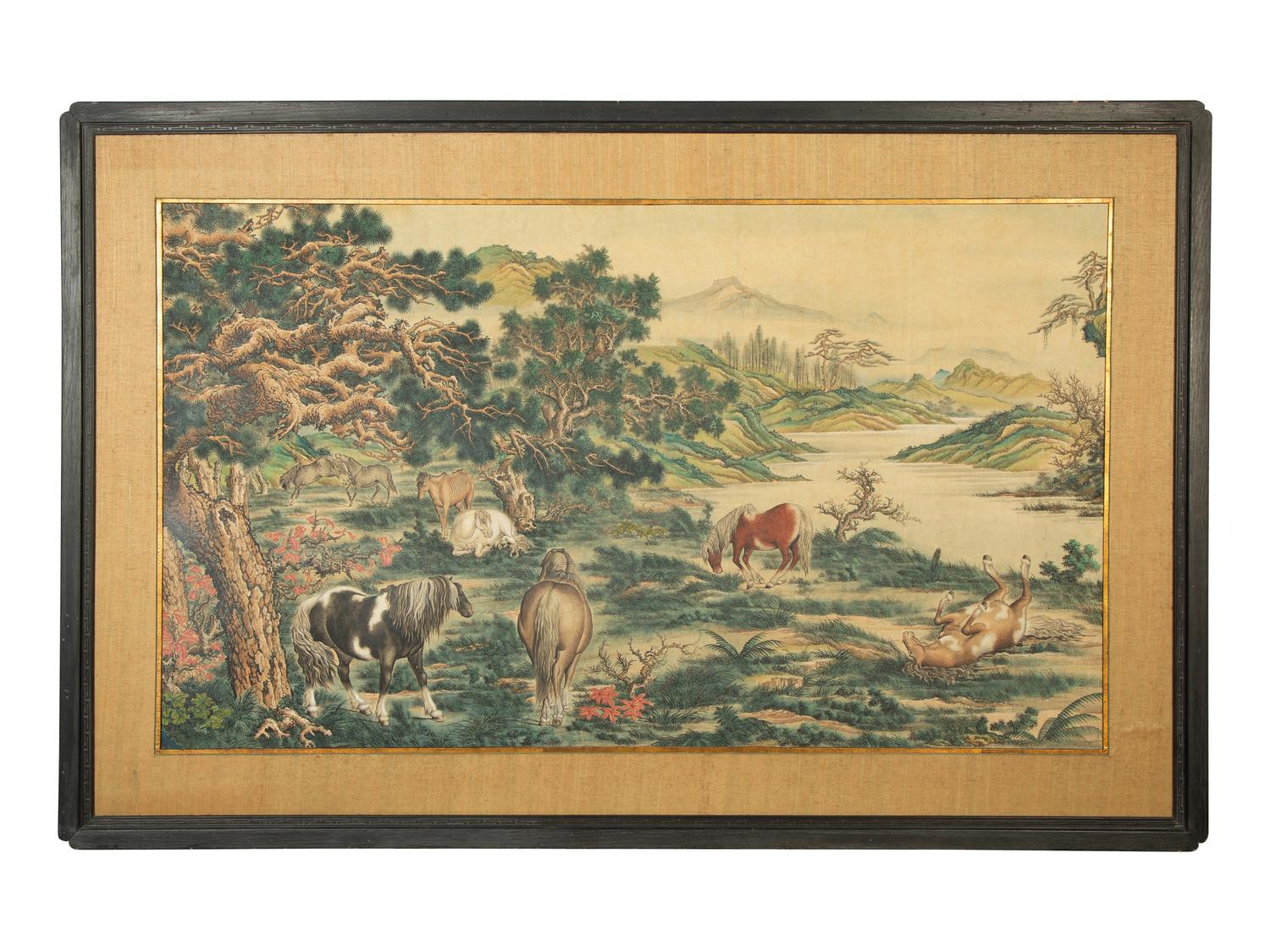 A Chinese Painting on Paper After Lang Shining