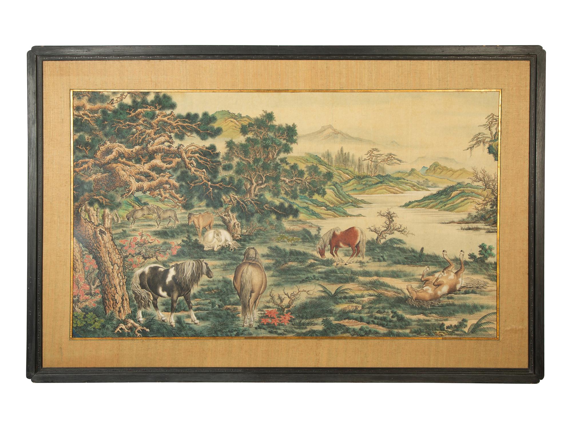 A Chinese Painting on Paper After Lang Shining