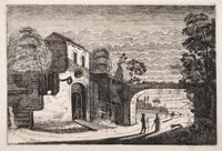 A group of five prints ( The Brewery by a Frozen Canal; The Repast Under the Tent; The Village Gateway; Untitled (Archway Over the Road); Untitled (View of a Walled Town) )