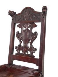 A Continental Renaissance Revival Carved Walnut Side Chair