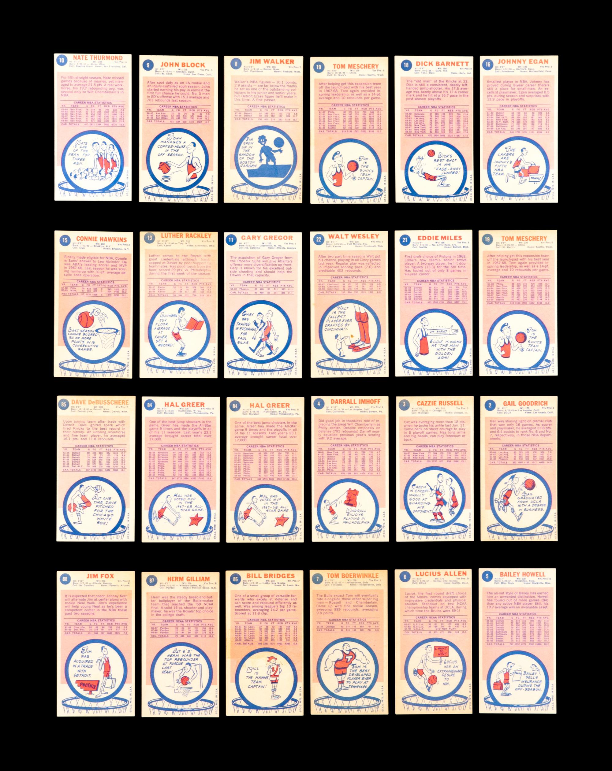 A Group of 93 Assorted 1969-70 Topps Basketball Cards,