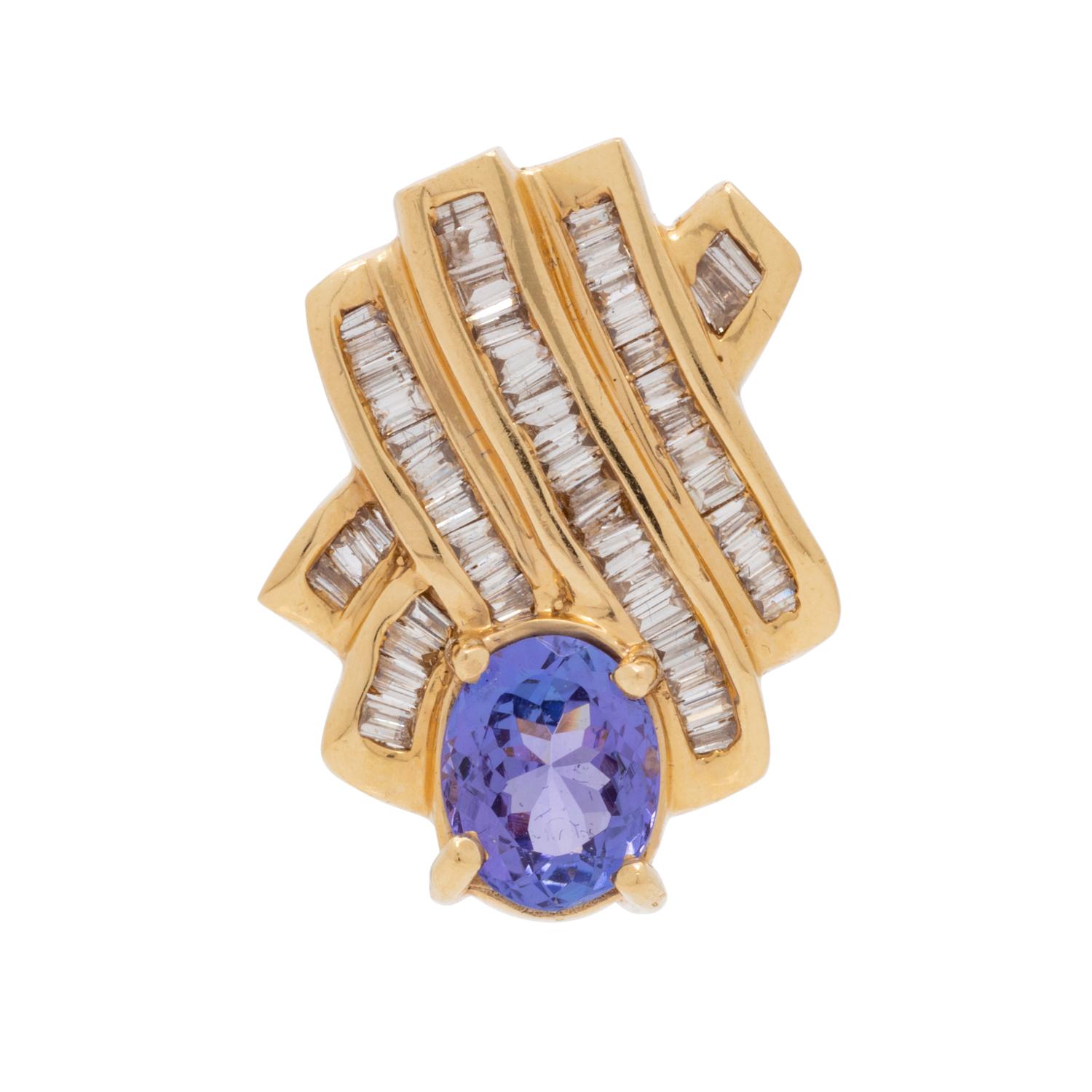 TANZANITE AND DIAMOND PENDANT