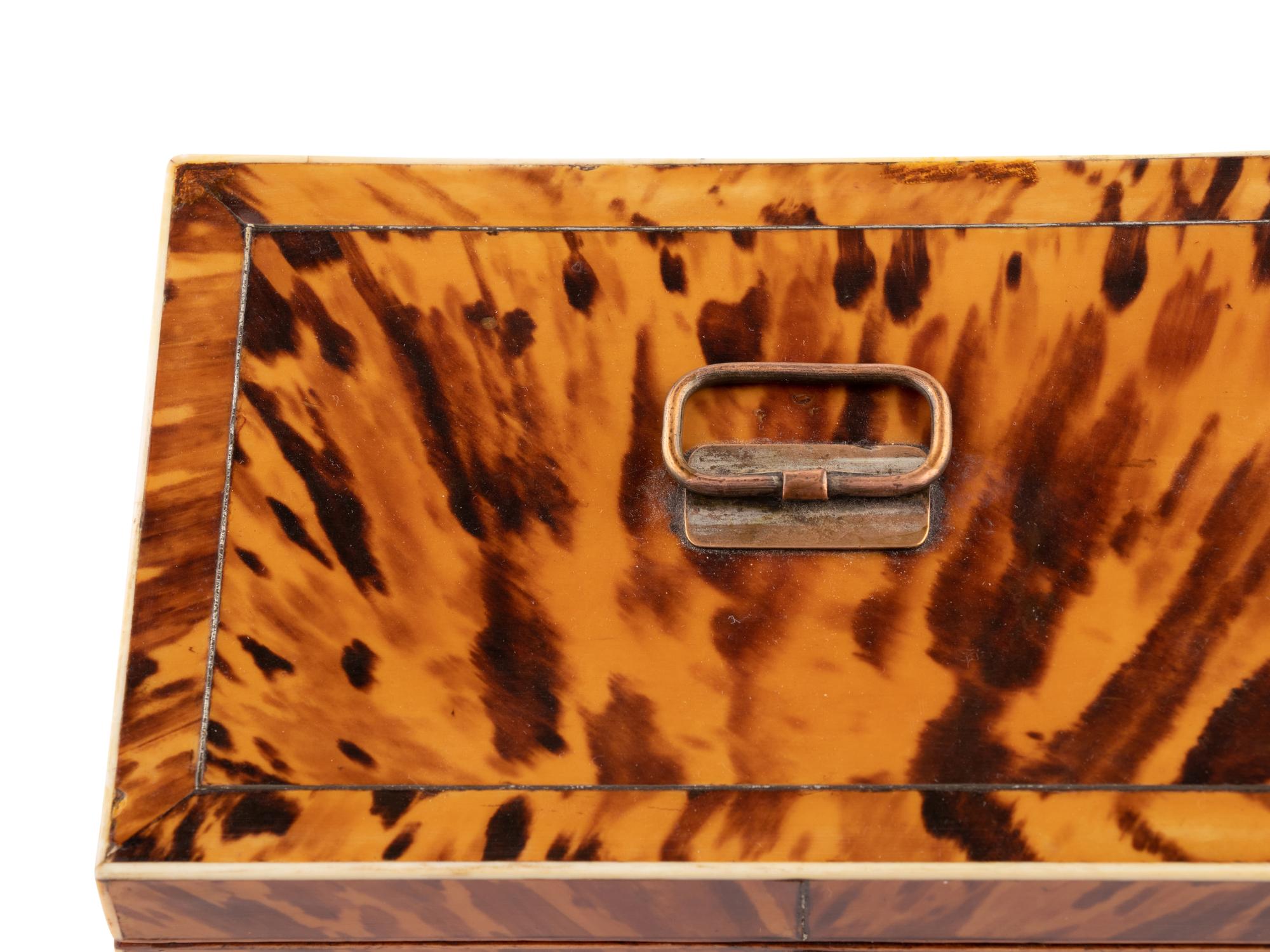 A George III Tortoiseshell Tea Caddy