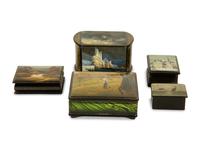 Five Russian Lacquer Boxes