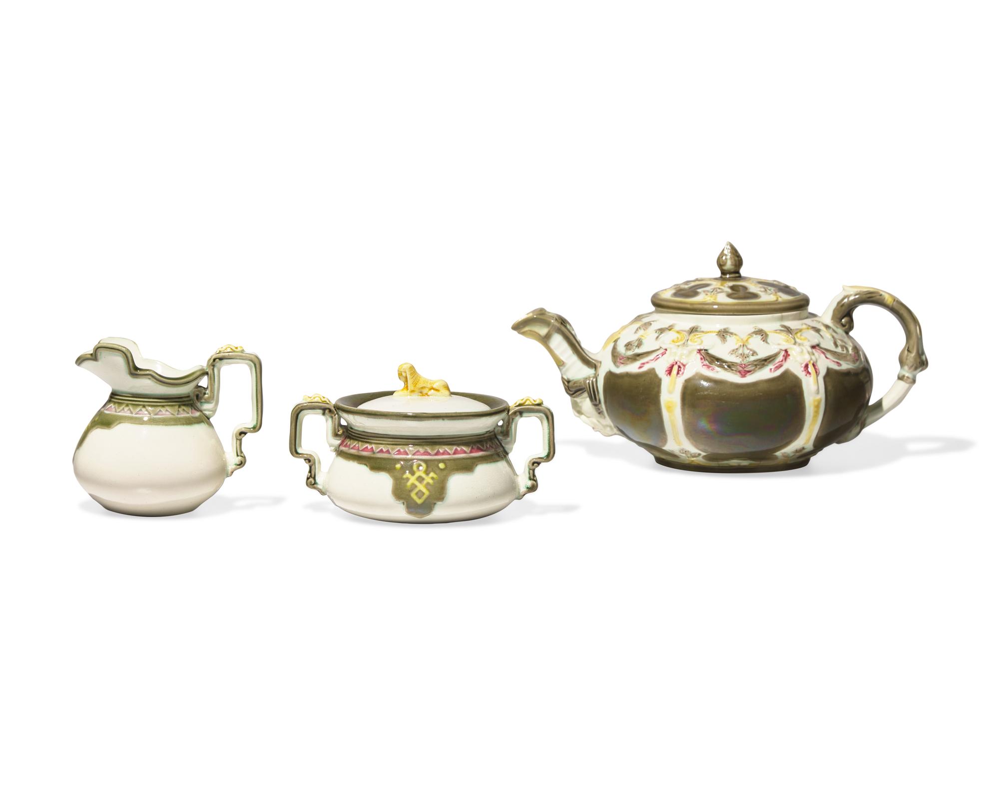 Three Wedgwood Majolica Teawares