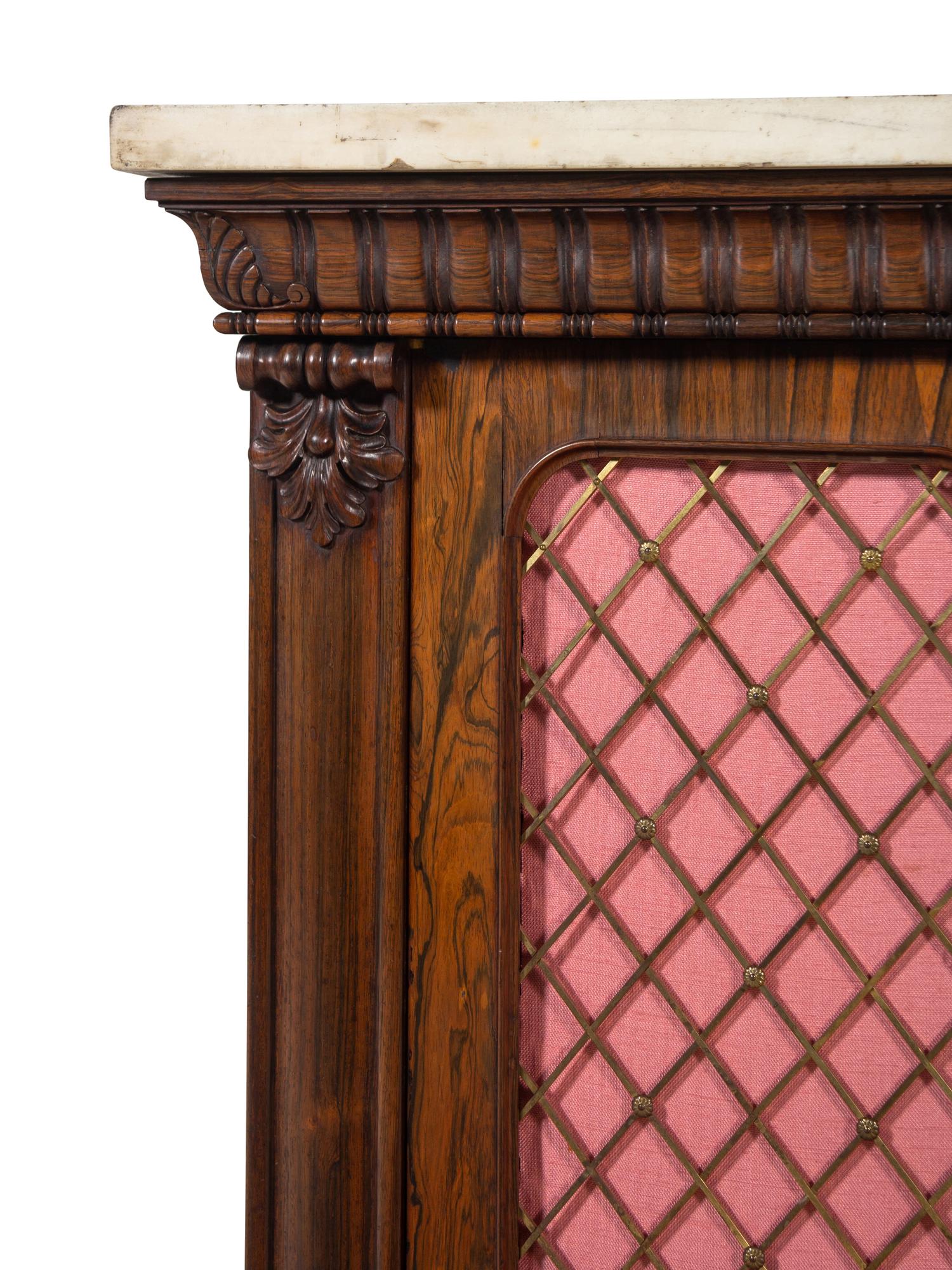 A Regency Rosewood Marble-Top Cabinet
