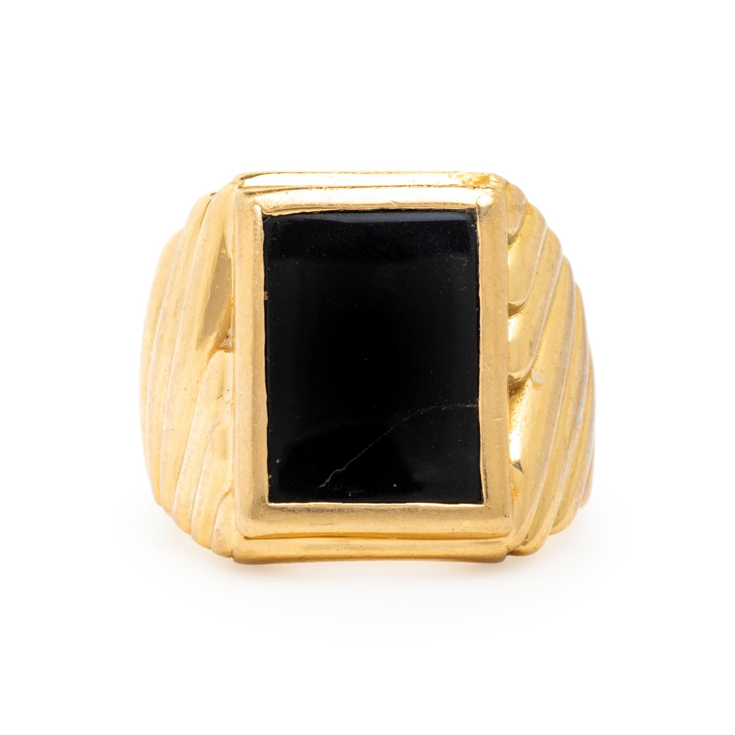 Yellow Gold and Onyx Ring
