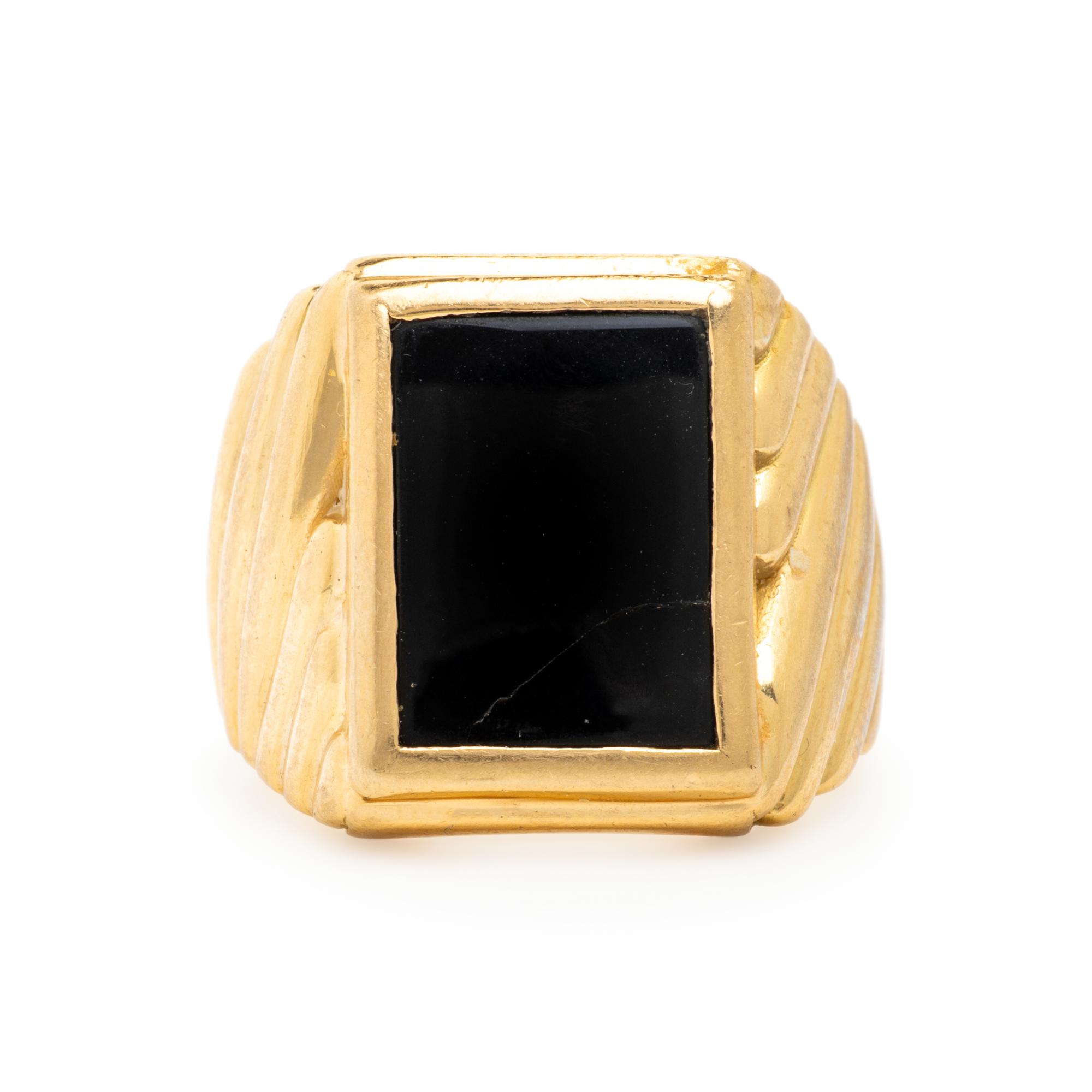 Yellow Gold and Onyx Ring