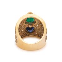 MARINA B., EMERALD, SAPPHIRE AND DIAMOND RING