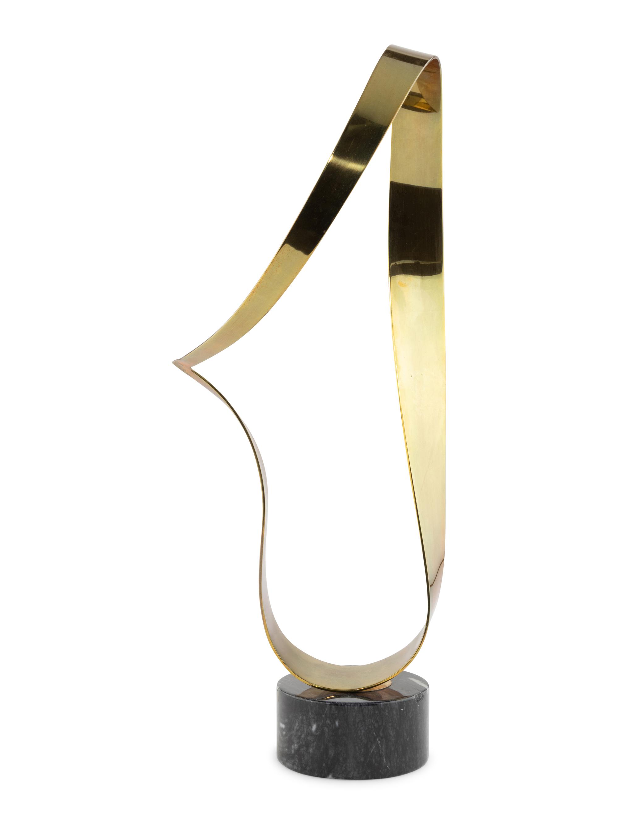 A Curtis Jeré Brass and Marble Sculpture